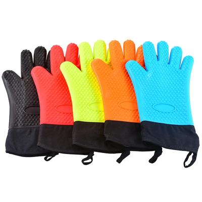 Double Layer Oven Gloves Heat Resistant Baking Gloves with Silicone and Cotton Kitchen Gloves Flexible Oven Mitts for Microwave