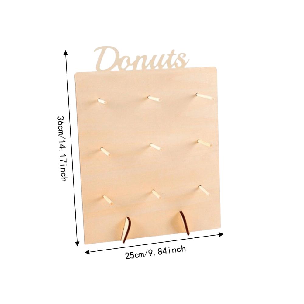 9 Capacity Doughnut Display Stand Wooden Household Doughnut Rack Wedding Supplies
