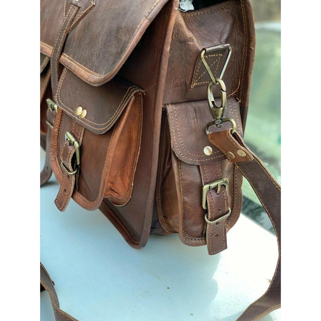 Herren Messenger Laptop Vintage Aktentasche Tasche Leder