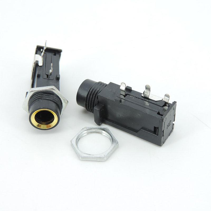 6.35mm 3pin Power Socket PCB Panel Female Mount Audio Jack Speaker Connector Cable Adapter 1/4 Inch 6.5 Mono Plug Microphone