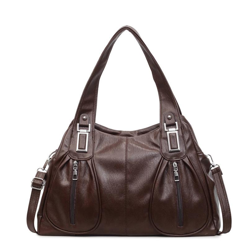 Women's Shoulder Bag Solid Color Large Capacity Travel Commuter Tote Bag