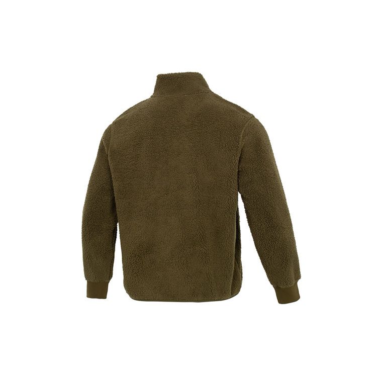 Puma Einfarbige Fleece-Logo-Sport-Freizeit-Stehkragen-Sherpa-Jacke Herrenjacke Armeegrün 537699-62