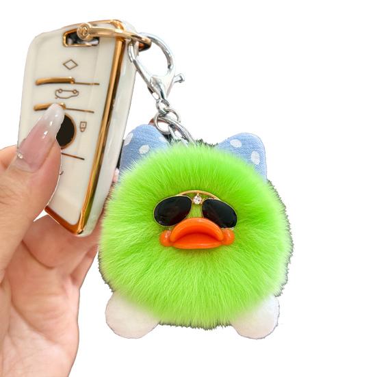 Kids Duck Keychain Imitation Rabbit Plush Keychain Pendant Bags Phones Cars Versatile Decoration Fashionable Accessory