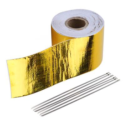 Tuyau d'échappement de voiture Or Bande d'échappement thermique Bande d'aluminium doré résistante à la chaleur Bande thermique d'échappement turbo