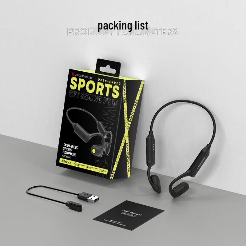 Lanston AirWave Wireless Open-Ear Bone Conduction Bluetooth Headset with 32GB Memory