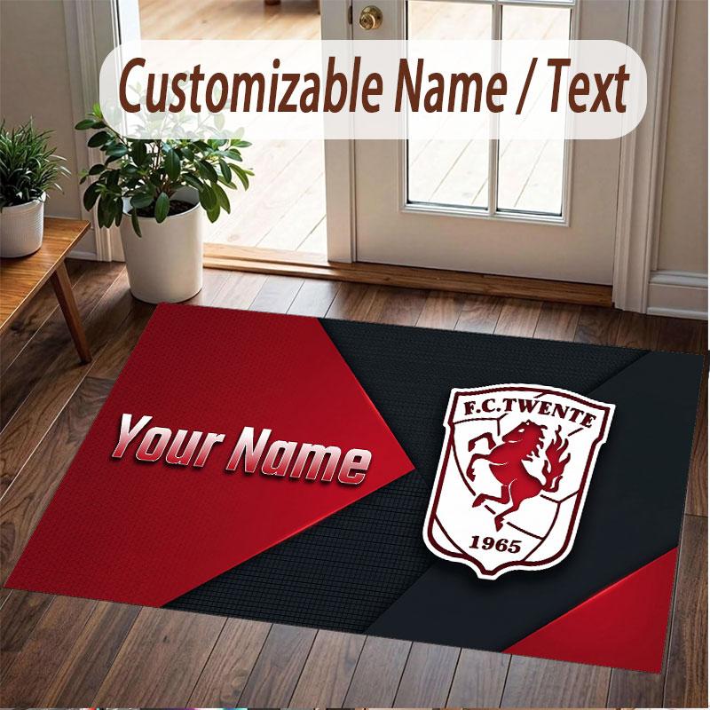Custom Rug FC Twente Pattern Print Name Text Soft Non‑Slip Floor Carpet for Home Indoor Decoration