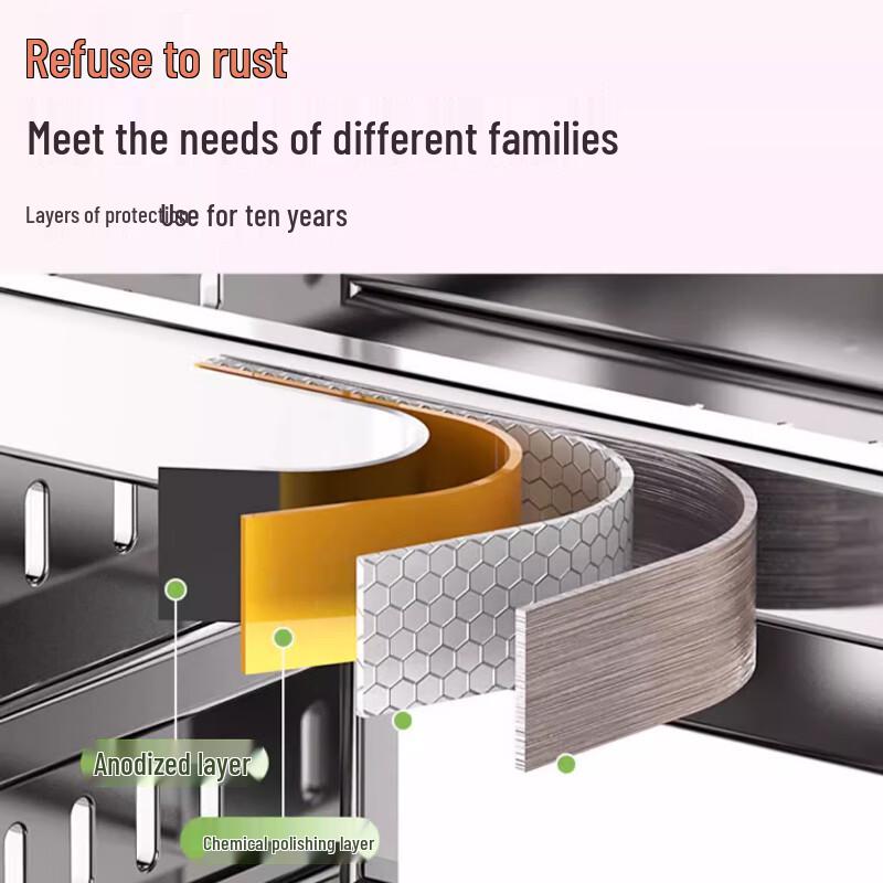 304 Stainless Steel 3-Tier Kitchen Spice & Knife Rack