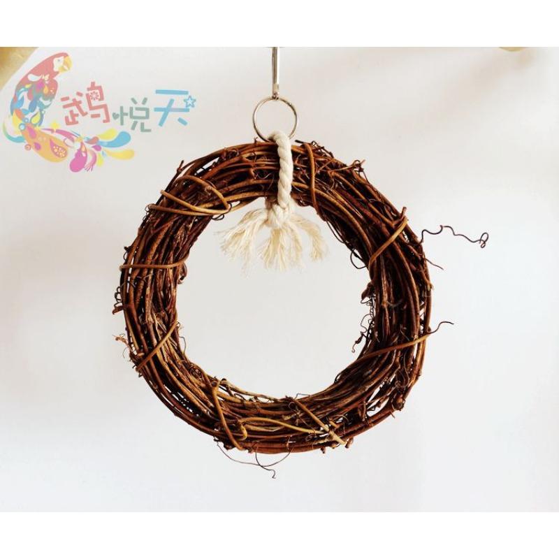 Natural Bird Toy Parrot Chew Toy Parrot Swing Stand Natural Vine Swing Cockatiel Pet Bird Hanging Circle Ring Cage Accessories