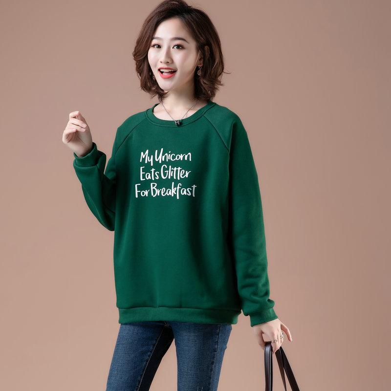 Loose Round Neck Casual Sweatshirt for Women, Plus Size, Thin Style, Ideal for Middle-aged Moms, Spring/Autumn.