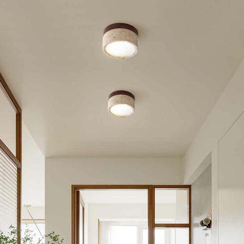 Japanese Wabi Sabi Stone LED Ceiling Light Cream Wind Living Room Restaurant Corridor Bedroom Light Room Decoration Downlights