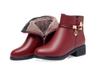 Women's Mid-Aged & Elderly Low Heel Soft Sole Cotton Shoes with Plus Velvet Warm Lining