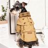 Casaco para Cão Estilo Britânico Roupa Exterior Durável para Animal de Estimação Xadrez Castanho com Tiras Ajustáveis para Clima Frio Capa para Filhote Gatinho Cão Pequeno