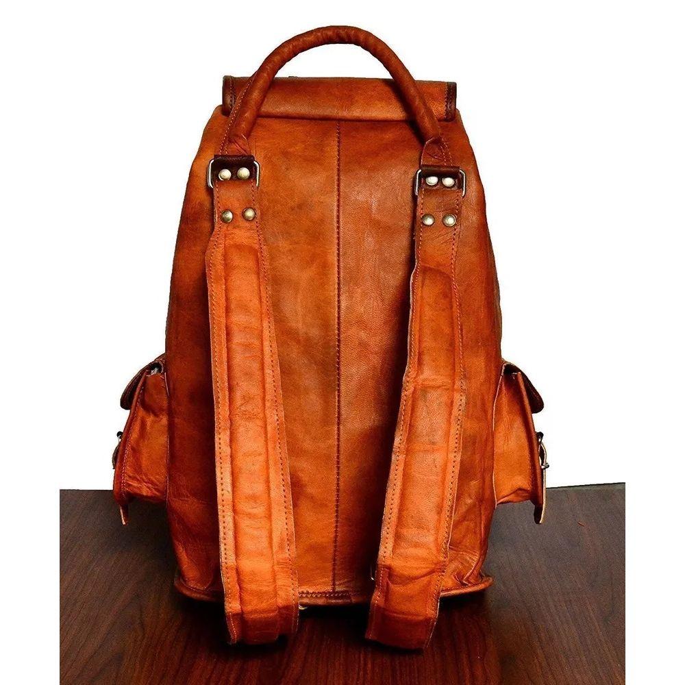 Rucsac Handmade din Piele Naturală de Capră Adevărată, Geantă Vintage, Rucsac de Călătorie