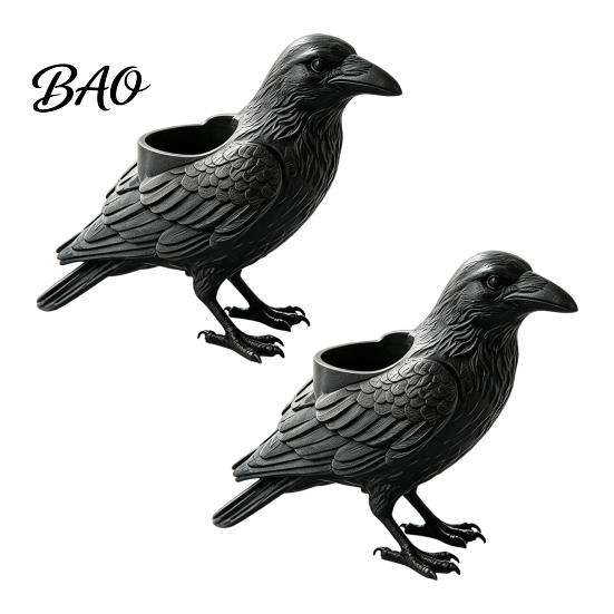 Weather Resistant Planter Crow Succulent Pot, Gothic Raven Plants Holder, Black Bird Pot for Home Decor, Desktop Landscaping Accessory Decorative