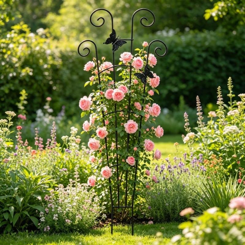 Iron Plant Trellis for Climbing Plant Indoor House Plant Support Trellis for Garden Potted Plant Support Stand