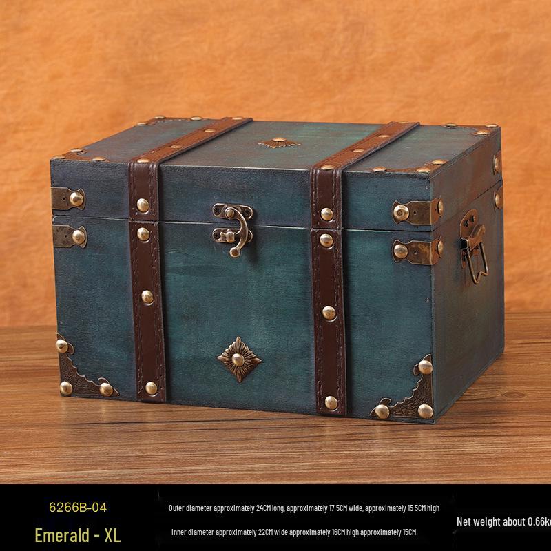 

Европейский ретро запираемый деревянный сундук: Домашнее хранение и украшение эскейп-комнаты