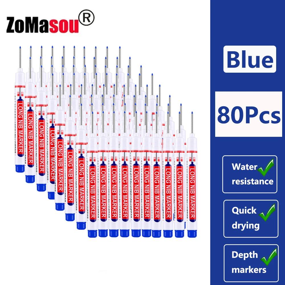 20mm 1-100 Stück Wasserdichter Tieflochmarker Stifte mit langem Kopf für Holzbearbeitung für Metall Tischler Weiße/Schwarze/Rote/Blaue/Grüne Tinte