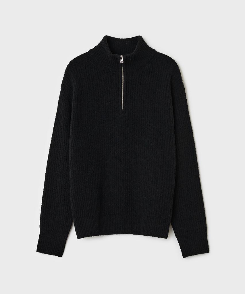 Bellie Lumpy Half Zip Sweater - Black
