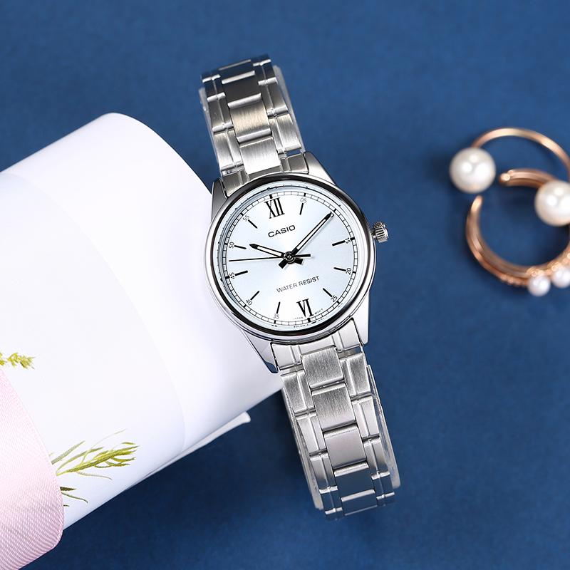Casio STANDARD series DRESS series retro literary and versatile quartz movement stainless steel strap Japanese and Korean watch women's LTP-V005D-2B3