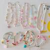 Summer Fashion Dopamine Candy Color Flowers Bow Tie Heart Star Pendant String Beads Necklace for Women Cute Collar Chain Jewelry