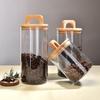 ZISIZ Glass Storage Jar with Wooden Lid