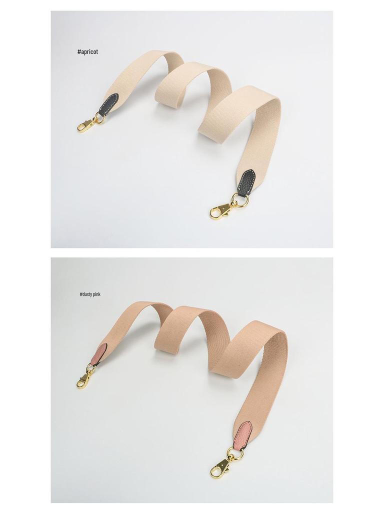 Evelyne Bucket Bag with Genuine Leather and Cotton Canvas Shoulder Strap