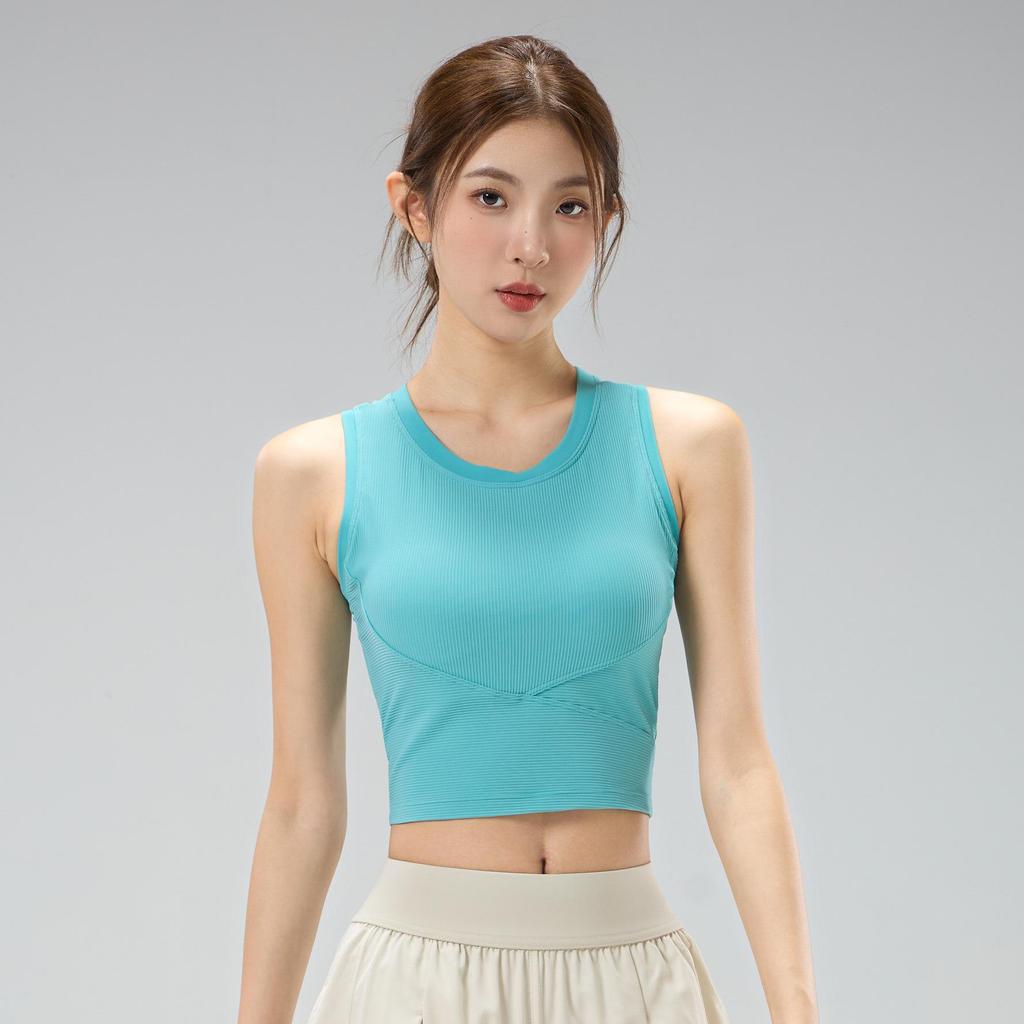Women's Shockproof Yoga Tank: Wearable One-Piece Fitness & Pilates Bra Top