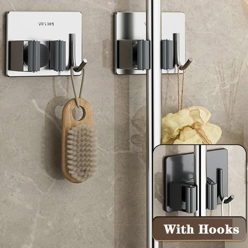 

Mop Holders Clips Wall Mounted Mop Broom Clamp Rack Bathroom Waterproof Mop Brush Storage Clips Clamp Hook 304 Stainless Steel