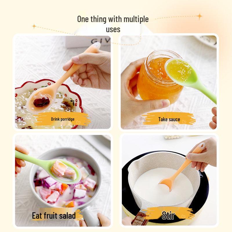 Food-Grade Silicone Spoon for Soup, Jam, and Stirring - Kid-Friendly