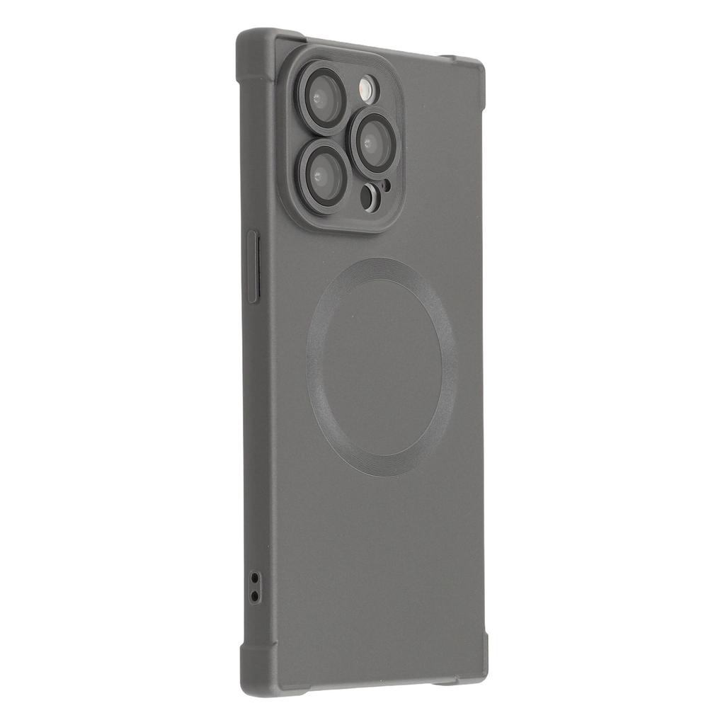 For iPhone 15 Pro Max Case Compatible with MagSafe Straight Edge TPU Phone Cover with Camera Lens Protector