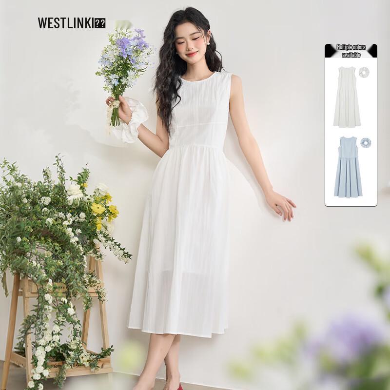 

Женское платье А-силуэта без рукавов во французском стиле L