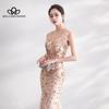 Evening Dress New Banquet Elegant Long Sexy Fishtail Toasting Dinner Dress Cocktail Party Long Dress