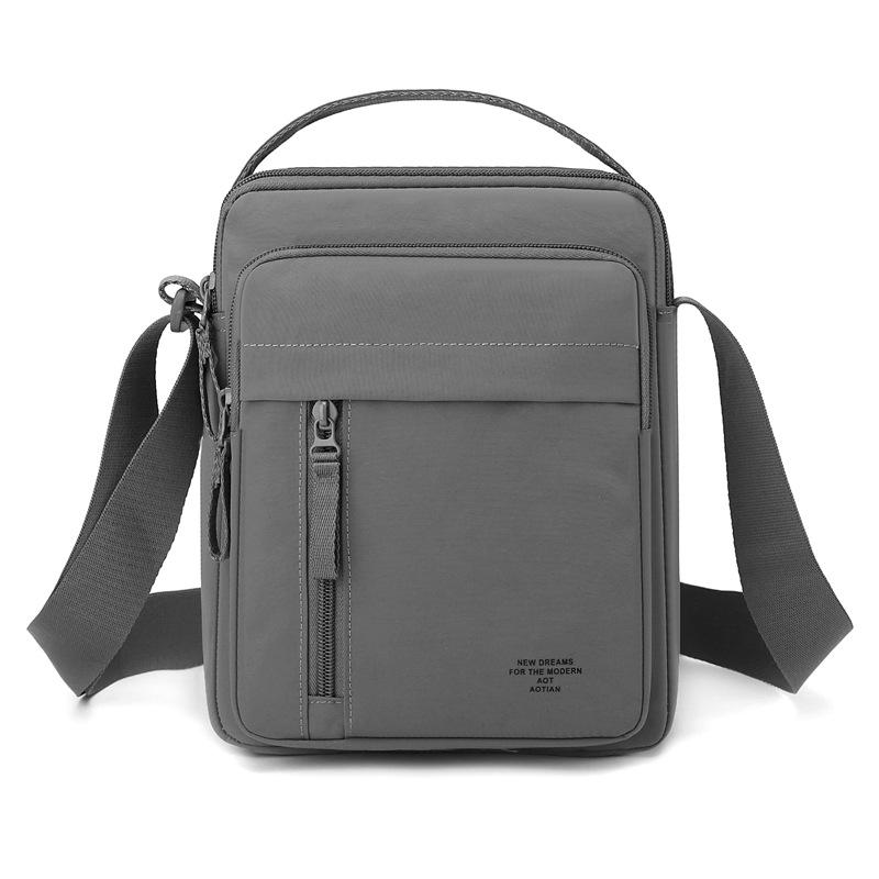 Nylon Crossbody Bag with Top Handle and Multiple Zipper Pockets for Daily Use Men Women