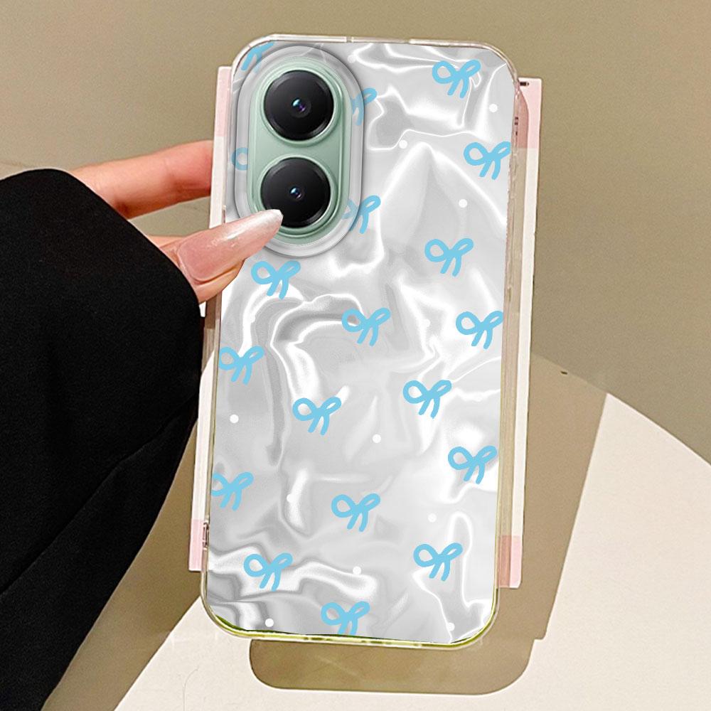 

Circular Dots Black Bow Women Girls Water Texture Phone Case for Xiaomi Poco X5 M6 Pro X6 X3 Pro NFC C75 C71 C65 C61 M5S Cover poco X3 білий