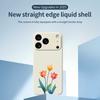 For iPhone 17 Pro Max Case Three Flowers Pattern Printing Straight Edge TPU Phone Back Cover