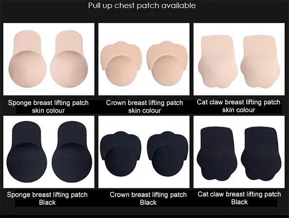 Womens Waterproof Rabbits Shape Black Lady Push Up Strapless Silicone Self Adhesive Stickly Breast Lift Up Ear Rabbit Bra