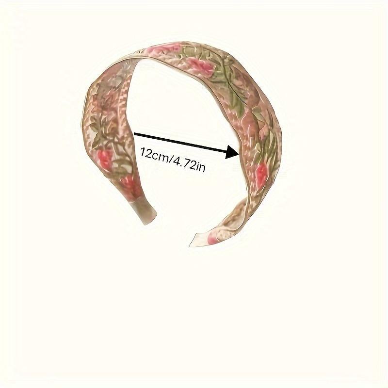 3 Piece Set Elegant Chiffon Embroidered Flower Headband – Sweet Floral Headscarf Hair Tie Women's Fashion Hair Accessories