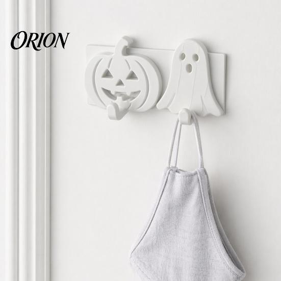 Klebehaken ohne Rückstände Kürbis Geist Schlüsselhaken, 3D-gedruckte Halloween-Wanddekoration, Selbsthaltende Haken zur Aufbewahrung kleiner Gegenstände, Bohrfreies Aufhängen Niedliche Haken