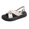 Roman sandals women's summer 2025 new versatile platform women's shoes fairy style with skirt casual beach shoes