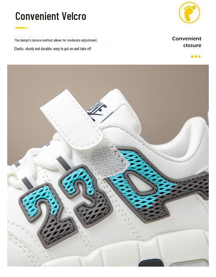 Chaussures de sport en cuir pour enfants - Automne/Hiver Baskets souples pour garçons - Course à pied et décontractées