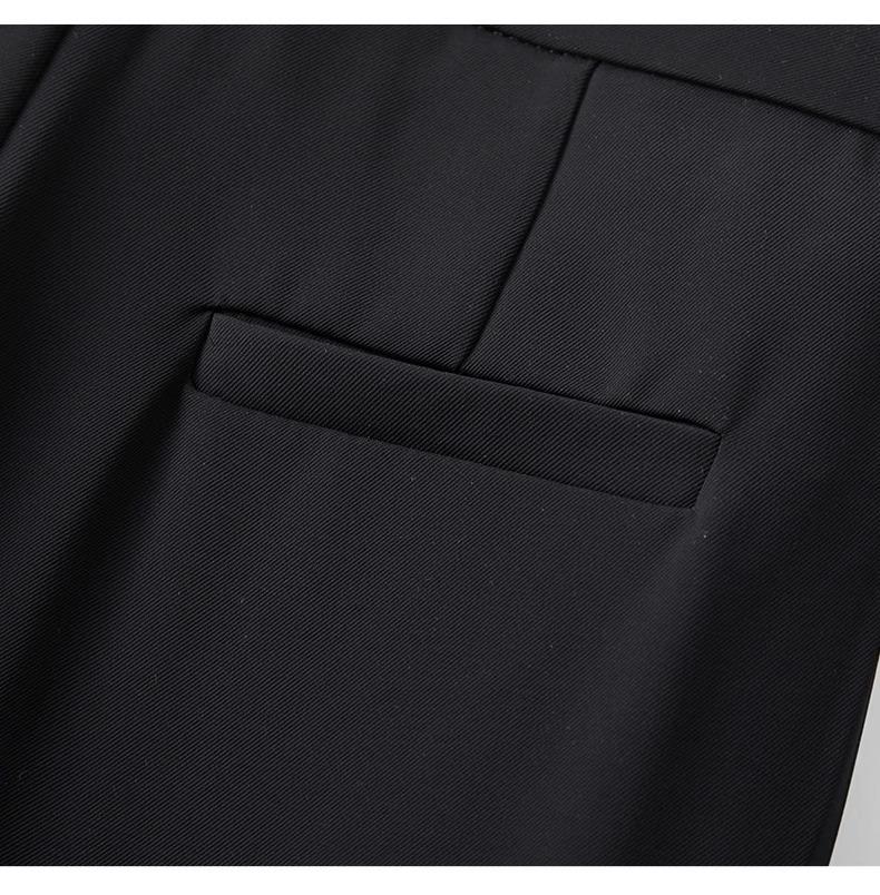 Women's Black High-Waist Flare Pants with Slit - New 2025 Spring/Autumn Slimming Style