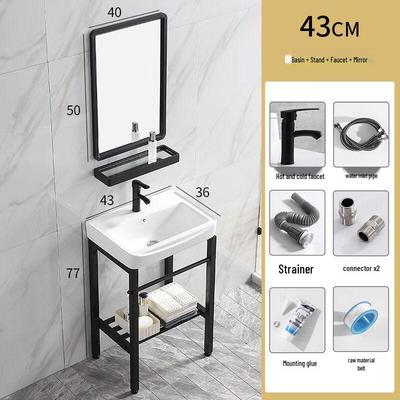 Ceramic Wash Laundry Basin Set with Stainless Steel Bracket