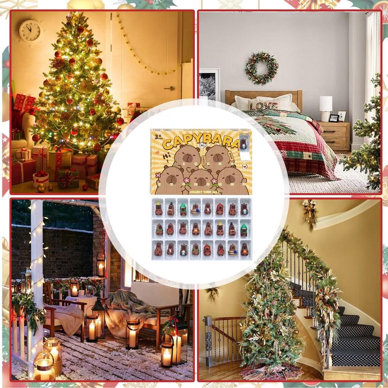 Countdown Calendar for Kids 2025 Christmas Countdown Calendars with 3D Capybara Capybara Animal Toys Cute Decorative Home Decor