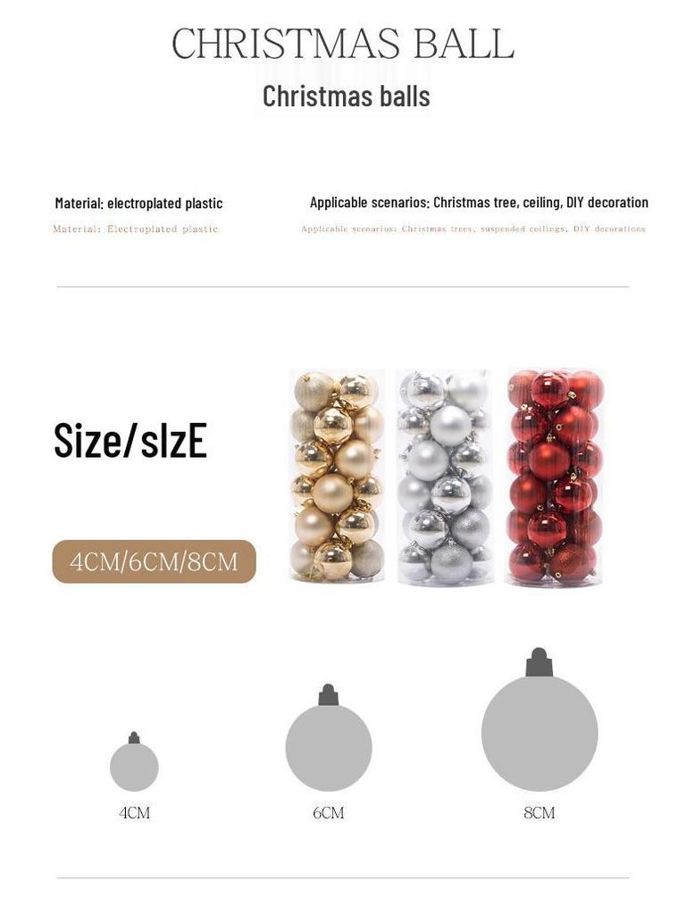 Silver Matte Electroplated Large Gold Christmas Tree Ornament, 3-60 Ball Arrangement.