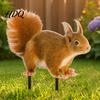 Realistic Animal Yard Art Squirrel Garden Stake 2D Flat Acrylic Outdoor Stakes for Lawn Cute Ornament Patio Pathway Decoration Stake