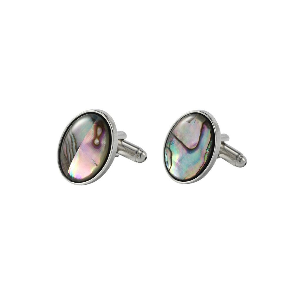Shell Men Cufflinks Gradient Color Geometric Cufflinks French Shirt Cufflinks  Men Accessories