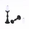 2Pcs Miniature Retro Candle Holder Set With 2 Candles Dollhouse Simulation Candlestick Model Dolls House Mini Scene Decoration