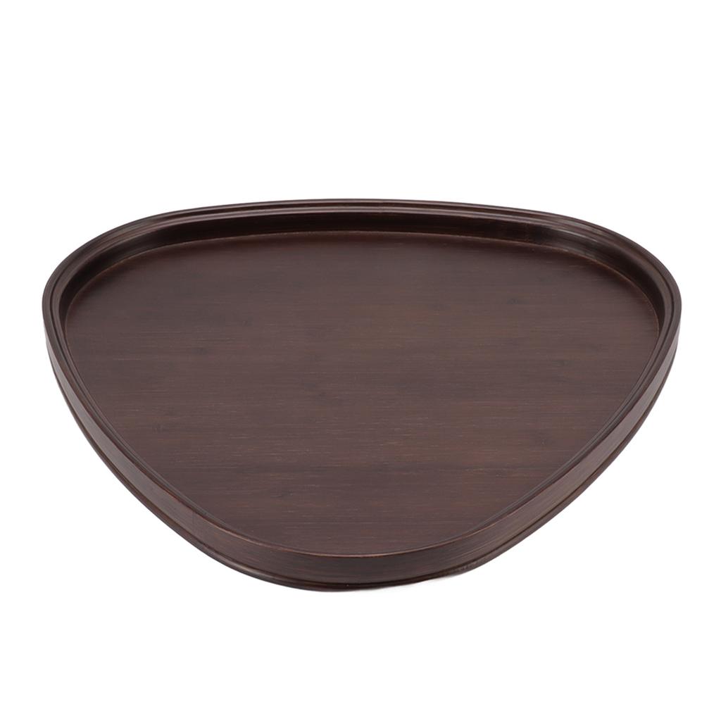 Wood Serving Tray Sturdy Bamboo Simple Elegant Triangular Multifunction Wooden Tea Tray for Cafe Office Dining Table