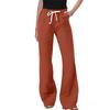 Women's Slant Pocket Elastic Waist Casual Cotton And Linen Trousers