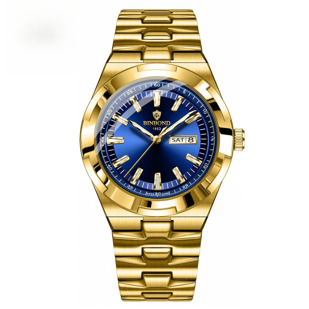 New Luxury Quartz Man Wristwatch Sport Men Watches Waterproof Luminous Date Week Stainless Steel Men's Watch Male Reloj